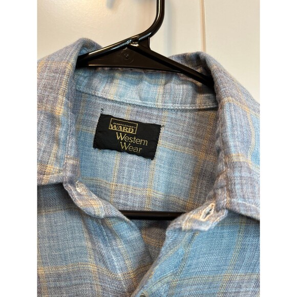 VINTAGE Montgomery Ward Western Pearl Snap Shirt - Picture 4 of 11
